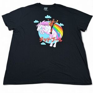 Deadpool on a Unicorn Tee Shirt‎ Adult Size 3XL XXXL Marvel Comics Big Logo
